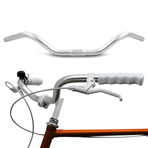 City-Bike Fahrradlenker 25,4 mm Ergonomischer für Damenrad & Herren-Fahrrad Lenker Fahrrad Silber Aluminium Retro Lenkstange Damenfahrrad Herrenfahrrad Cruiser Beachcruiser Breit