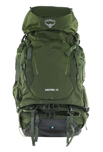 Image of Osprey Kestrel 58L Men's Backpacking Backpack, Bonsai Green, S /M