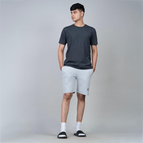 Image of Men's Solid Slim Fit Casual Shorts for Casual Wear | Stretchable Cotton Comfort Fit and High Performance for Everyday Wear | Running /Gyming Athleisure Shorts