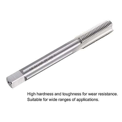 Image of uxcell Thread Milling Threading Tap 3 /8 inch-24 UNF, Left Hand Machine HSS (High Speed Steel) 6542 Uncoated 3 Straight Flutes 2B Tolerance Grade