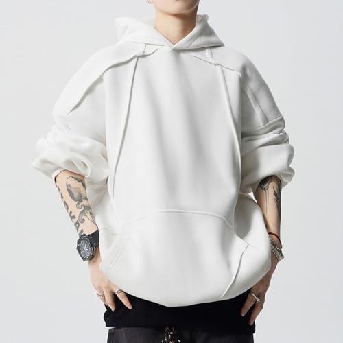 Men's Modern Hoodies Solid Color Pullover Long Sleeve Streetwear Sweatshirts Fall Winter3