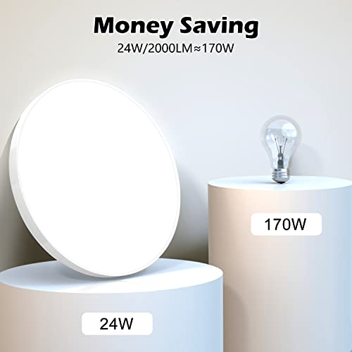 OUILA Plafon LED Techo, 24W 2000LM 6500K Lampara Techo, IP44 Ø28cm Plafones para Techo Led Lampara Led Techo Dormitorio Cocina Pasillo Baño Sala 4 Ouila Plafon Led Techo, 24w 2000lm 6500k Lampara Techo, Ip44 Ø28cm Plafones Para Techo Led Lampara Led Techo Dormitorio Cocina Pasillo Baño Sala