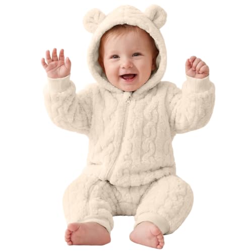 Newborn Baby Bear Suit Fleece Romper Snowsuit Hooded Romper Snowsuit 0-12M - image 7