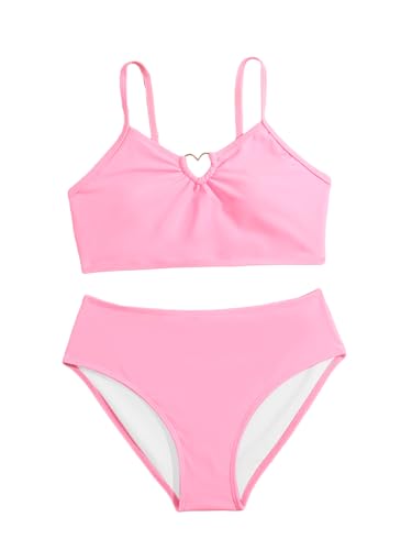Milumia Girl's 2 Piece Bikini Sets Ring Linked Spaghetti Strap Swimsuit Bathing Suit
