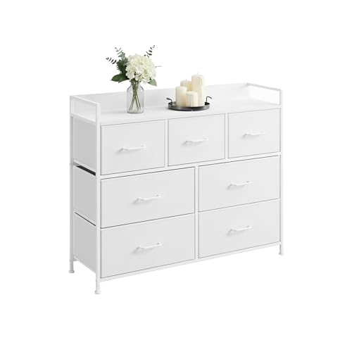 Cómoda Relaxdays 7 cajones de Tela Metal