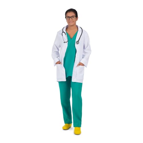 My Other Me - Disfraz Doctora Mujer, talla XL. Incluye chaqueta blanca con bolsillos, casaca y pantalón largo verde. Profesional, cómodo y con estilo.