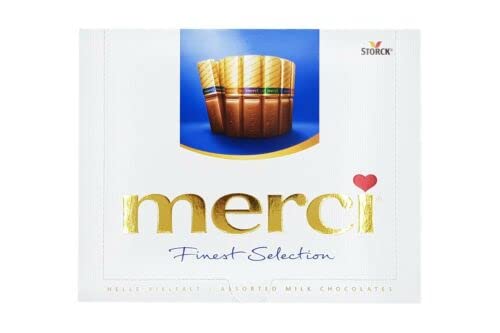 Merci Finest Assortment of European Milk Chocolates 8.8 Ounce Box,20 pieces (8.8 Ounce Box, 20 pieces, 4-Pack)