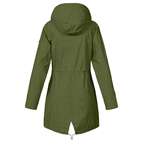 Impermeabile Antivento Big Plus Giacca Donne Cappotto da Donna Cappotto Cammello Donna, verde, XXXXXL