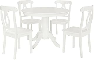 Aubrey 5 piece Traditional Height Pedestal Dining Set, White