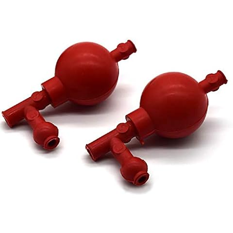 LabZhang 2 pcs Lab Pipette Filler Bulb 3 Valves Natural Rubber Pipets 5.4cm (2.1'') Diameter, 13cm (5.1'') Length Cover