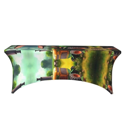 Nappe rectangulaire extensible tracteur élasthanne infroissable table 1,8m