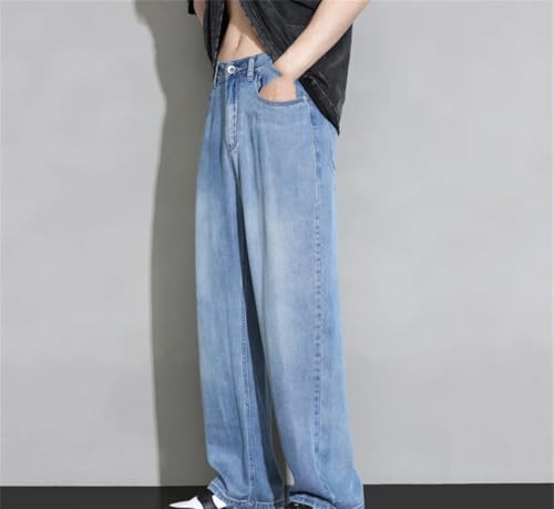 Men's Loose and Thin Jeans, Soft Retro Street Style Jeans Straight Casual Pants3