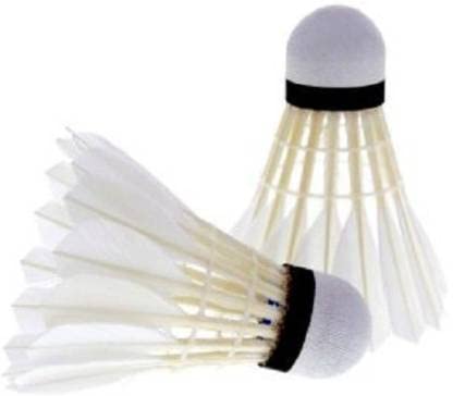 Sanvidecors White Feather/Fur Hight Quality Slow Speed Shuttle Cock Pack of 10 Pcs