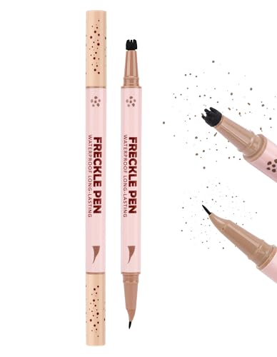Erinde 2 in 1 Dual Ended Sommersprossen Stift & Sommersprossen Stempel, Wasserfester und Langlebig Freckle Stamp, mit Präziser 15° Spitze, Natürliche Flüssiger Realistischer Freckle Tattoo Stift #02