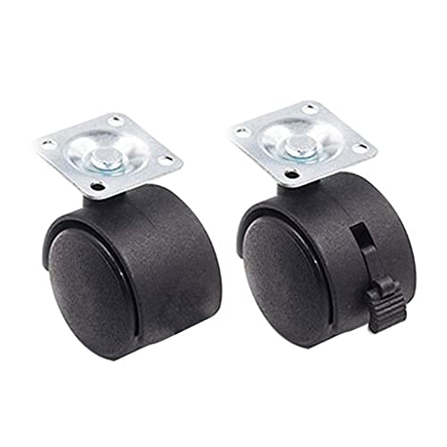 Wybfztt-188 10Pcs/Set Chair Furniture Office Universal Wheel Flat Plate Swivel Caster With Brake Alloy Plastic (Color : B, Size : 2 Inch) #TOP2