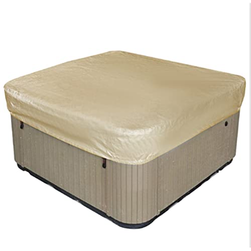 Bâche protection spa extérieur carrée imperméable toile beige résistante