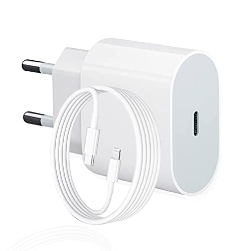 [Apple MFi Zertifiziert] 20W iPhone Schnellladegerät mit 2M USB C auf Lightning Kabel,iPhone Fast Charger,USB C Netzteil Kompatibel mit iPhone 14/14 Pro/13/13 Pro/12/12 Pro/11/11 Pro/SE/XS/XR/X/8/iPad Cover