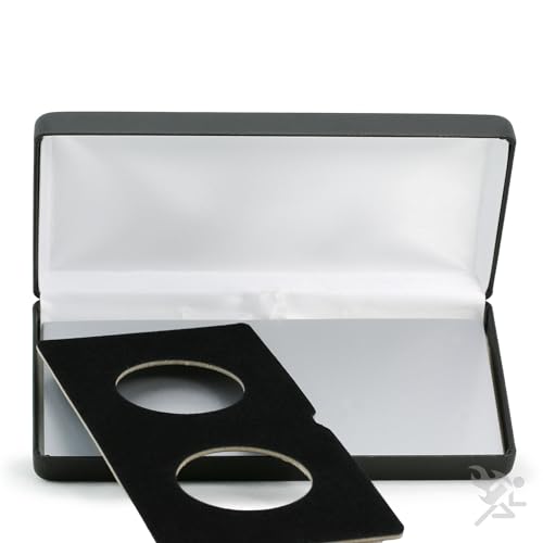 Caja Portamonedas Negra en Cuero Sintético Modelo H para Dos Monedas miniatura 2