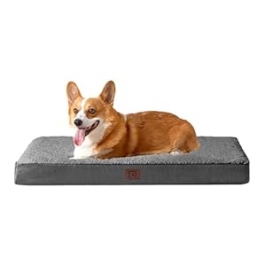 EHEYCIGA Cama Perro Grande Ortopédica, 89x58x8cm Colchon Perro con Espuma De Caja De Huevos, Colchoneta Perro Lavable, Dog Bed, Gris