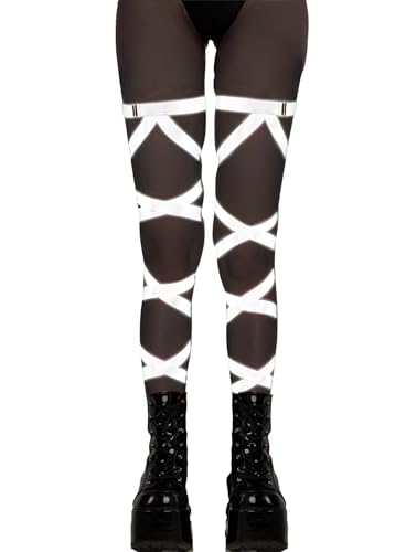 Image of Ella Lust Reflective Rave Leg Wrap for Women - Adjustable Holographic Glow Straps Music Party Accessories EDC Concert Outfits