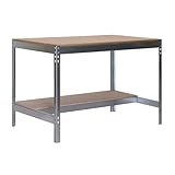 Simon Rack Banco de Trabajo Taller, Capacidad Carga 600 kg, 842x1210x610 mm, Mesa de Trabajo, Galva/Madera - BT0