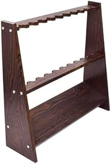 JvFbjLF Porta Tacos de Billar marrón Oscuro de Madera de 10 Agujeros for Salas de Juego, Bares, Clubes y Jugadores de Billar.