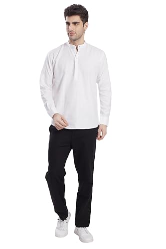 Image of DIVISIVE Men's Slim Fit Full Sleeves Cotton Short Kurta