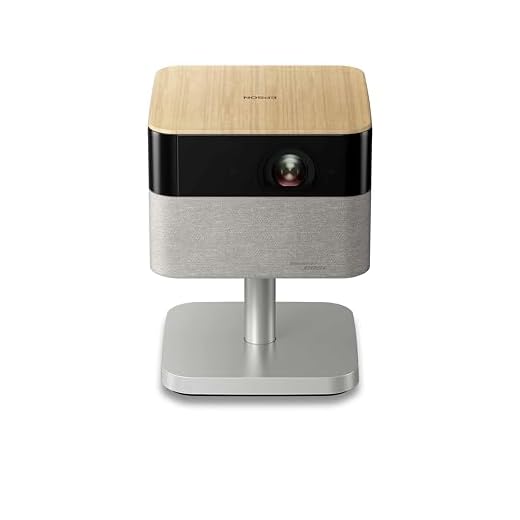 Epson Lifestudio Flex EF-72 Eiche, tragbarer Smart-Projektor, Sound by Bose, Google TV, 4k Pro-UHD, Verstellbarer Stand, Verwendung im Innen- und Außenbereich, 5 Jahre Geräteschutz*