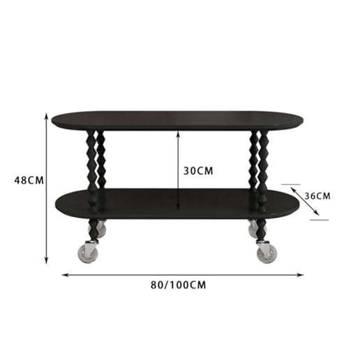 Table basse de salon amovible blanche de 80cm pour petit appartement