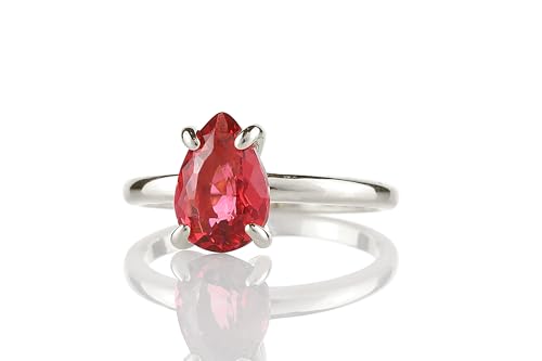 Bague en argent sterling tourmaline rose véritable éclat de joaillerie