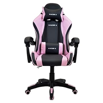 Cadeira Gamer para Computador Regulável Racer-X Modelo Comfort Cor Rosa