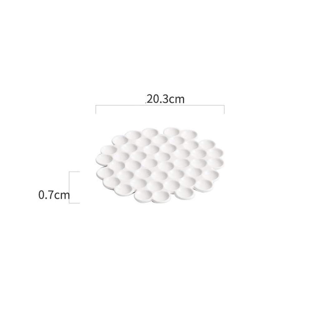 Talerze Obiadowe Talerz ceramiczny o strukturze plastra miodu: nieregularne, białe naczynie do sushi i deserów(20.3cm)