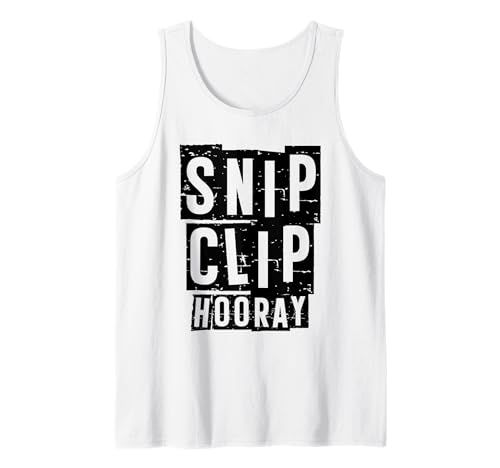 Snip Clip Hooray Peluquería Salón Corte de pelo Peluquería Cabello Camiseta sin Mangas