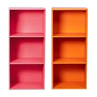 ビンテージ オレンジ 3段ボックス BOX Amazon｜カラーボックス 収納ボックス 3個セット 縦置き 横型