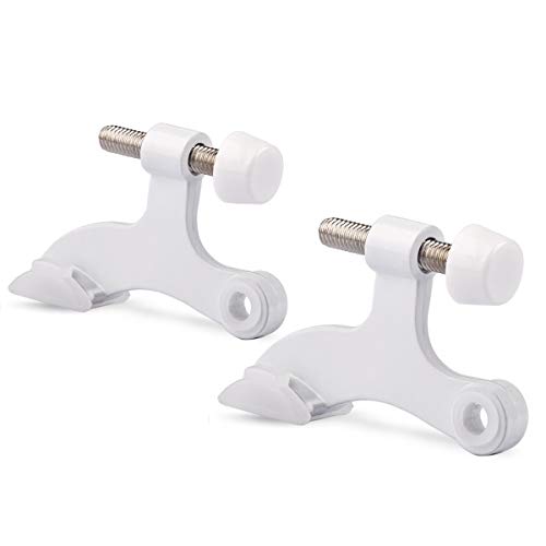 KOVOSCH 2 Pack Hinge Pin Door Stopper White - Adjustable Heavy Duty Hinge Pin Door Stop with White Rubber Bumper Tips by KOVOSCH - Used condition - US$5.74