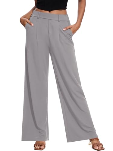 M MOTEEPI Women's Wide Leg Waffle Knit Pants with Pockets 29