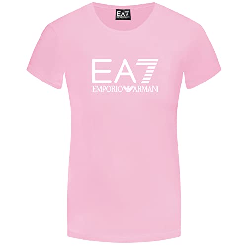  Emporio Armani Maglietta T-Shirt Donna 8NTT63 TJ12Z, Manica Corta, Girocollo (Rosa Chiaro, L)