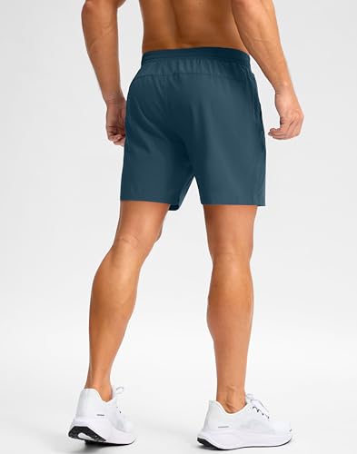 Image of Pudolla Men's Running Gym Shorts with Zipper Pockets 5 inch /7 inch / Lightweight Quick Dry Running Workout Athletic Short