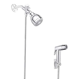 Dog Shower Sprayer Attachment Set for Pet Bathing and Dog Washing, Shower Combo with High Pressure Shower Head and Hose Sprayer Head Kit (Chrome)