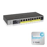 NETGEAR GS108LP 8-Port Gigabit Unmanaged 𝐏𝐨𝐄+ 𝐒𝐰𝐢𝐭𝐜𝐡 | Desktop, Rack-Mountable, Wall-Mountable | Stay Protected with Cloud Care's 3 Year Warranty SupportPlus