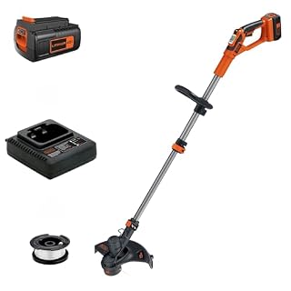 BLACK+DECKER 40V MAX 13 in String Trimmer Edger Cordless with Adjustable Telescoping Pole, 2 in 1 Weed Wacker Lawn Edger, Includes Battery and Charger (LST136)