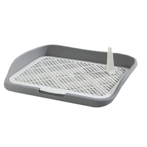 LOVIVER Medium Dog Potty Tray with Fence - Grey