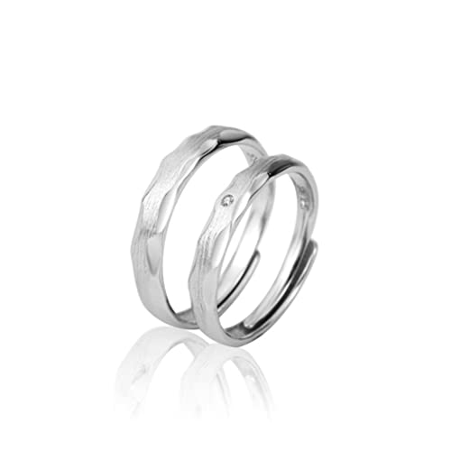 Bague ajustable ondulation eau argent S925 à porter au quotidien pour un style simple et chic