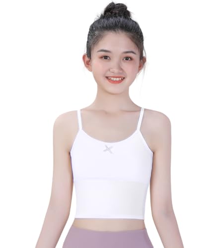 CAHL&FAUO Girls Original Cotton Lining Undershirts Training Bras Teen Camisole Kids Tank Tops2