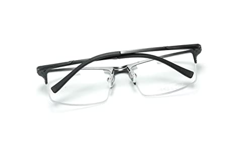 Óculos Armação Masculino Alumínio Nylon Com Lentes Sem Grau Z-73 - Cinza Escuro