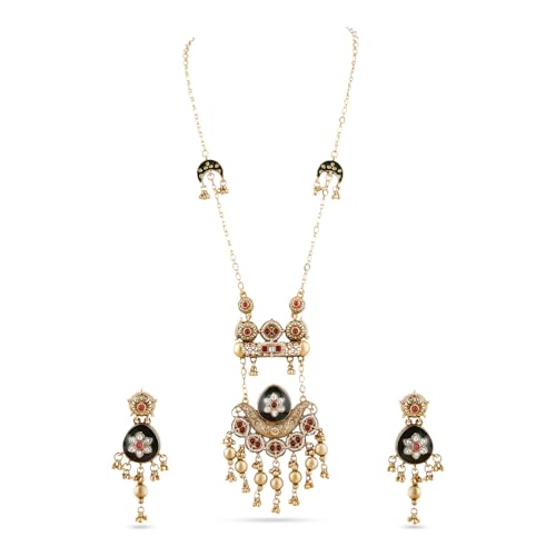 Image of Rubans Gold Plated Necklace Set Traditional Festive Jewellery for Women & Girls