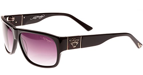 Ed Hardy Tiger Head Sunglasses Black Grey Gradient 62 13 135