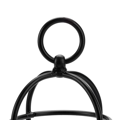 Craftsman Road Candle Lantern Décor, Set of 2 Antique Style Decorative Lanterns, Black Metal Rustic Farmhouse Lanterns, Pillar Candle Holders, Modern Home Decorations, Indoor or Outdoor (No Glass) - Thumbnail 5