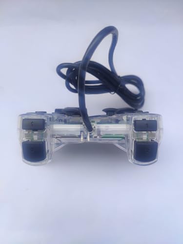 Image of Premium PS2 Compatible Wired Controller - High-Performance Gamepad for PlayStation 2 (All Models) Ergonomic Gamepad with Dual Vibration Feedback, Precision 360 Analog Sticks, Ergonomic Pro Grip - (WHITE (TRANSPARENT))