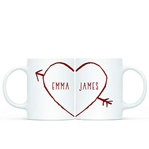 Andaz Press Personalized Valentine's Day 11oz. Coffee Mug Gift For Couple, Heart With...